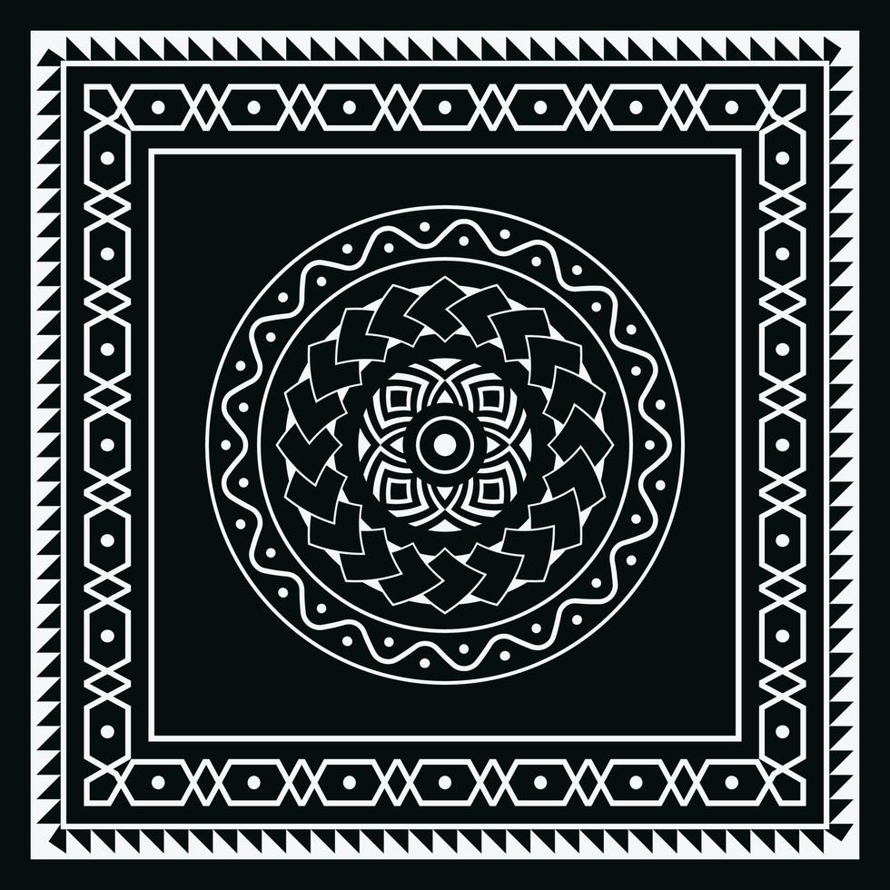 Tribal bandana pattern vector, shawl, tablecloth, neck scarf, handkerchief design vector