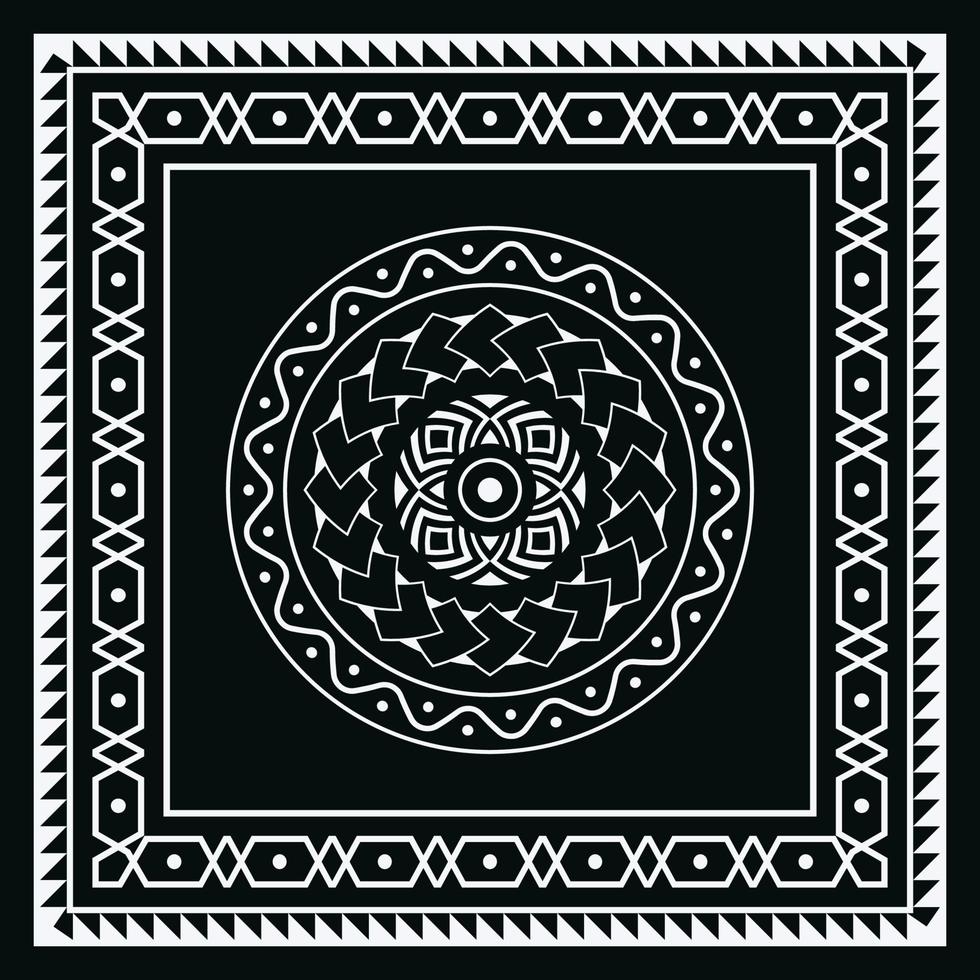 vector de patrón de bandana tribal, chal, mantel, pañuelo de cuello, diseño de pañuelo