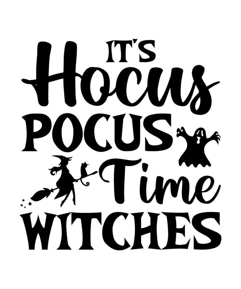 it's hocus pocus time witches Halloween vector