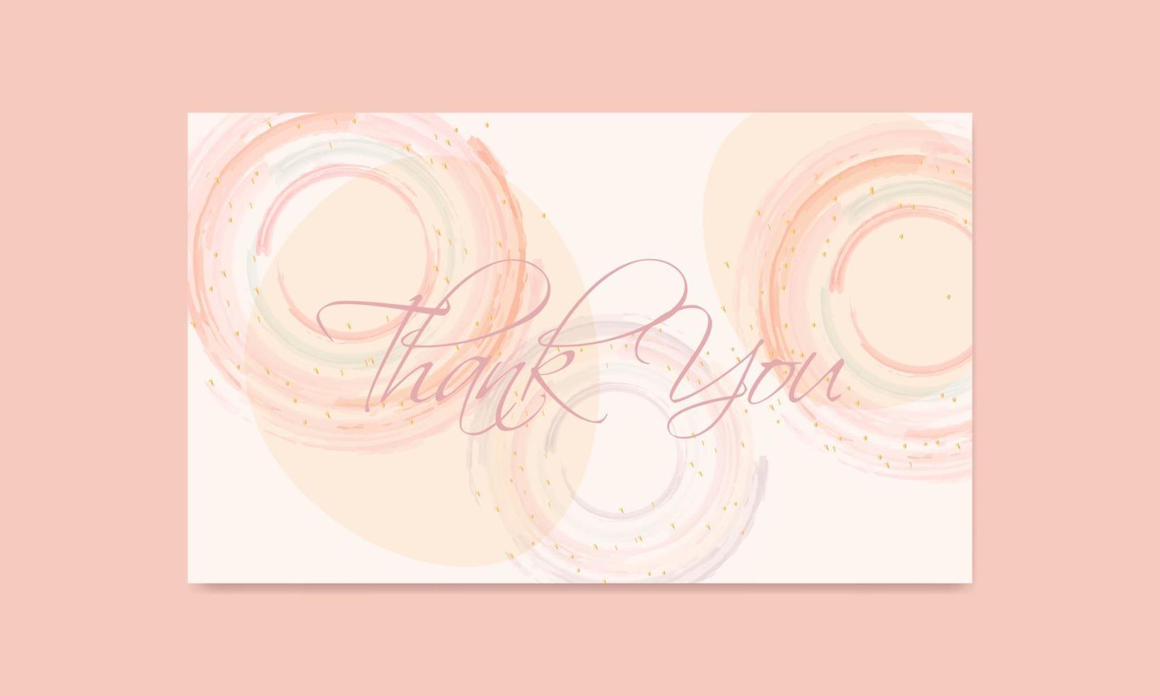 Abstract Watercolor Brush Thank You Card Free Vector