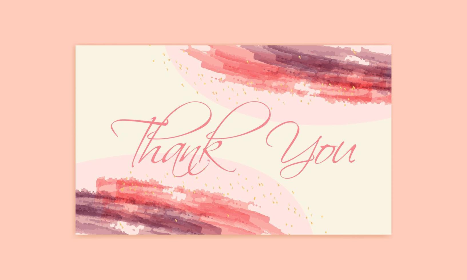 Abstract Watercolor Brush Thank You Card Free Vector