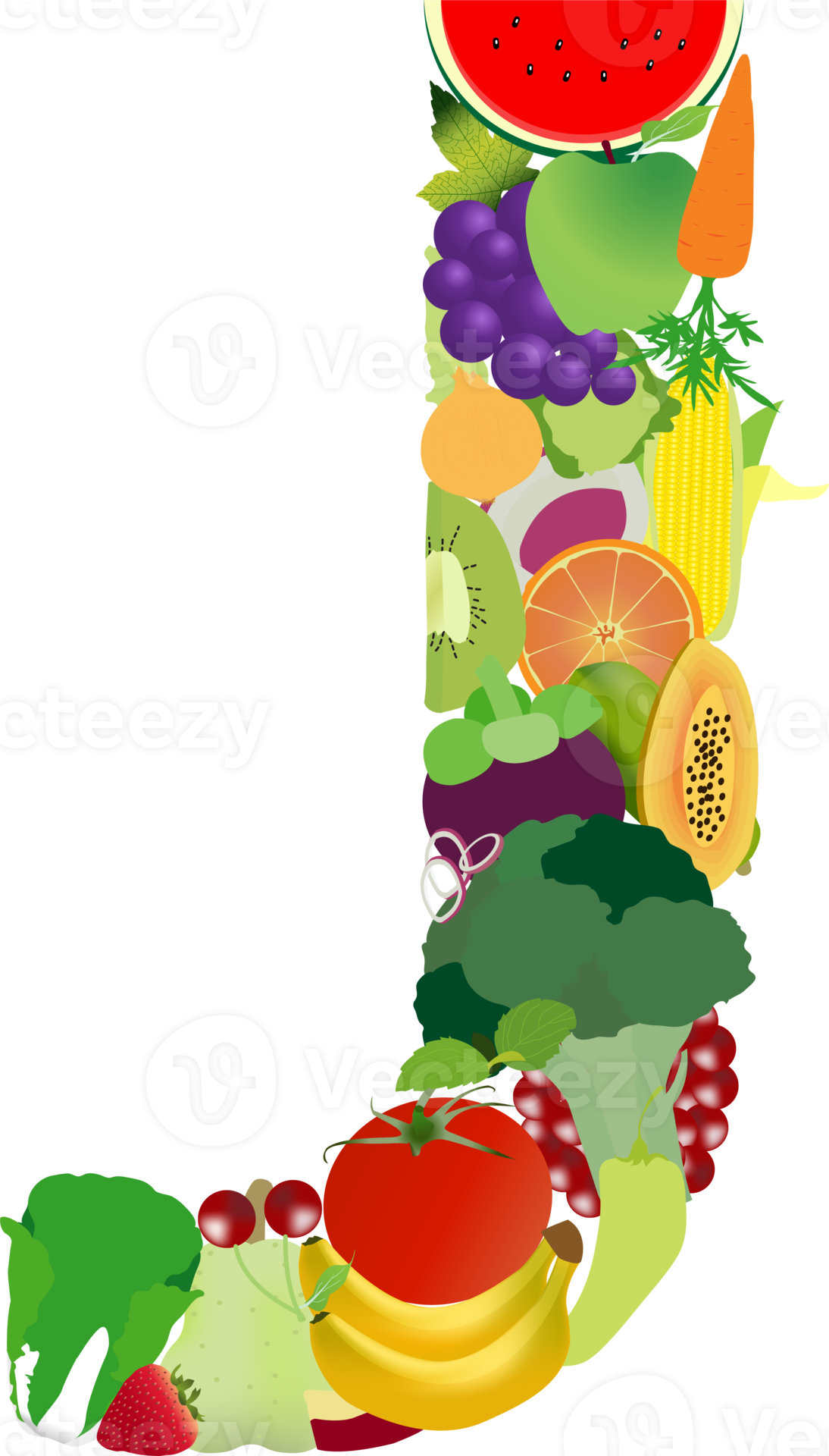 Fruits And Vegetables Alphabet Letters 9897921 Png