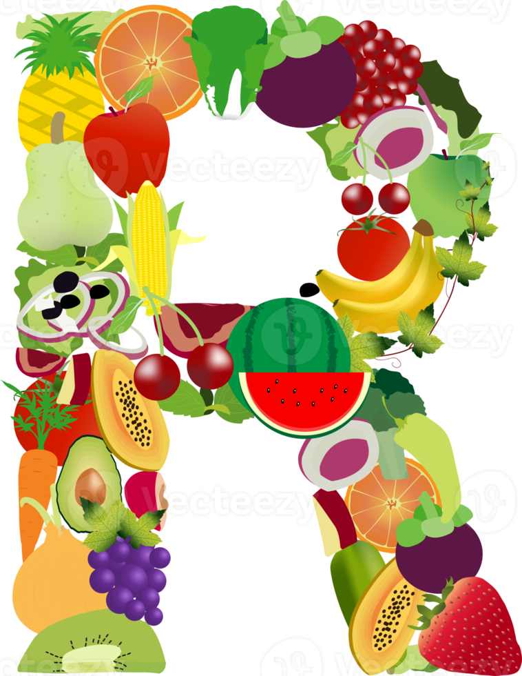 obst und gemüse alphabet buchstaben png