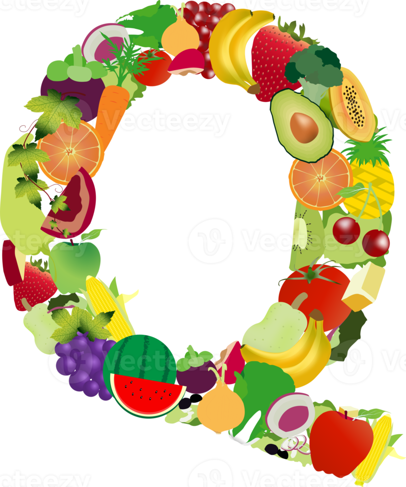letras del alfabeto de frutas y verduras png