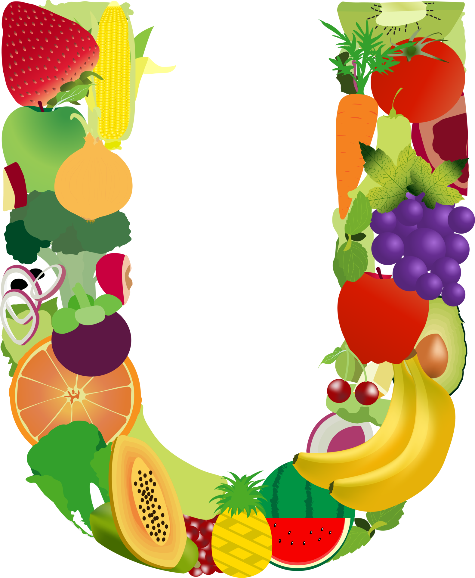 Letras Do Alfabeto De Frutas E Legumes 9897943 PNG