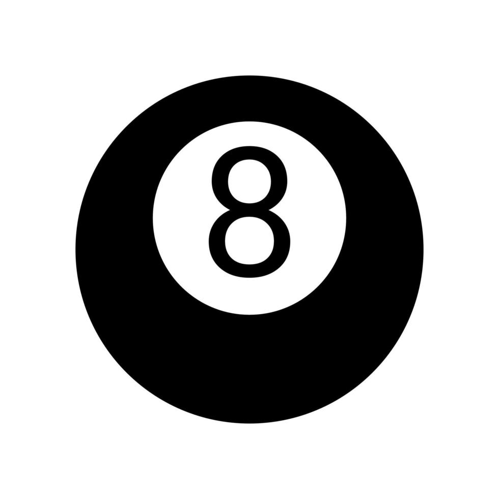 8 ball black vector icon isolated on white background