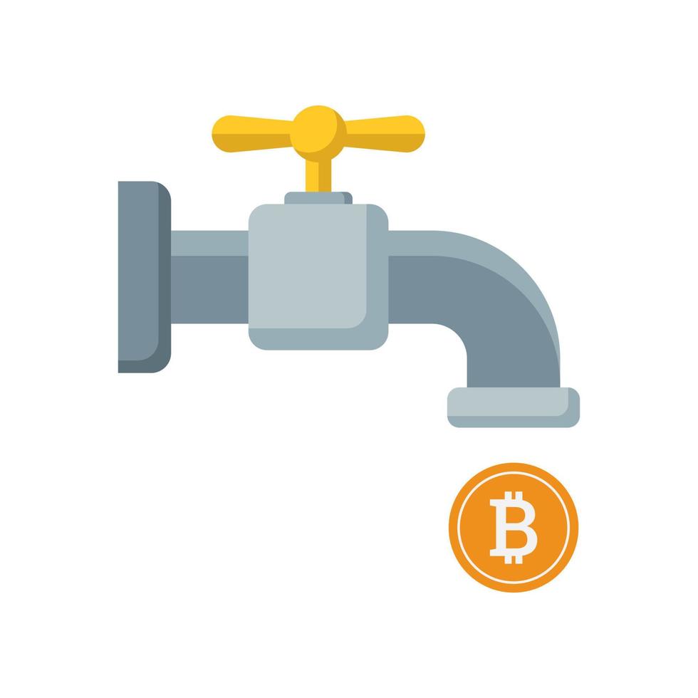 Crypto faucet vector icon isolated on white background