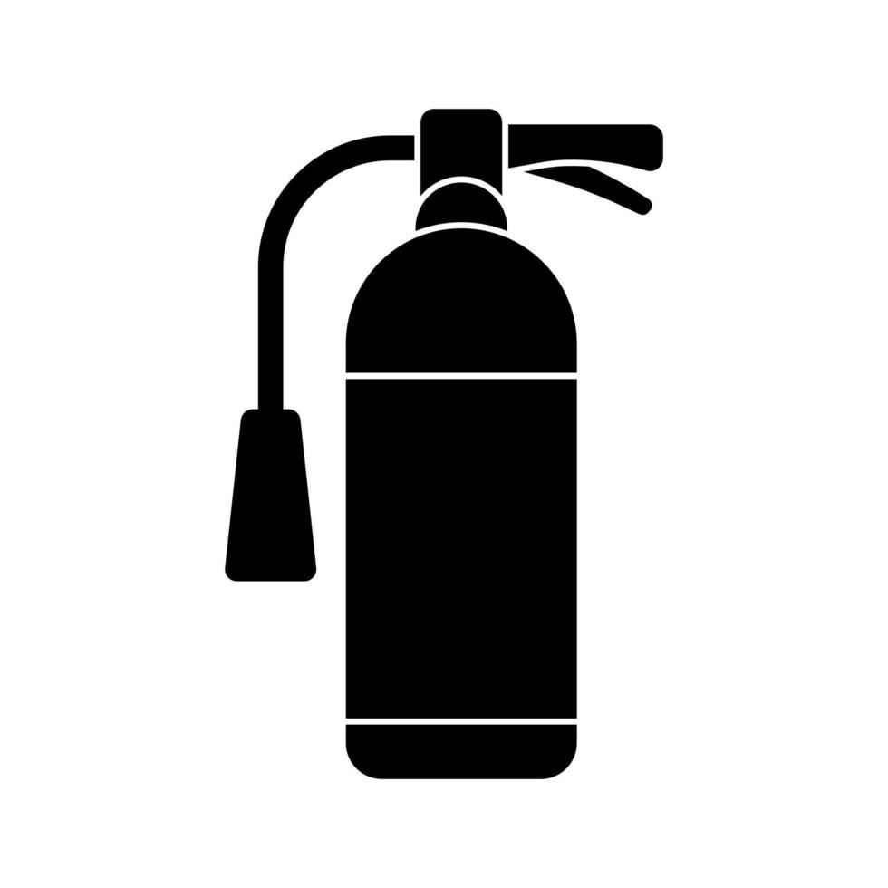 Fire extinguisher black vector icon isolated on white background