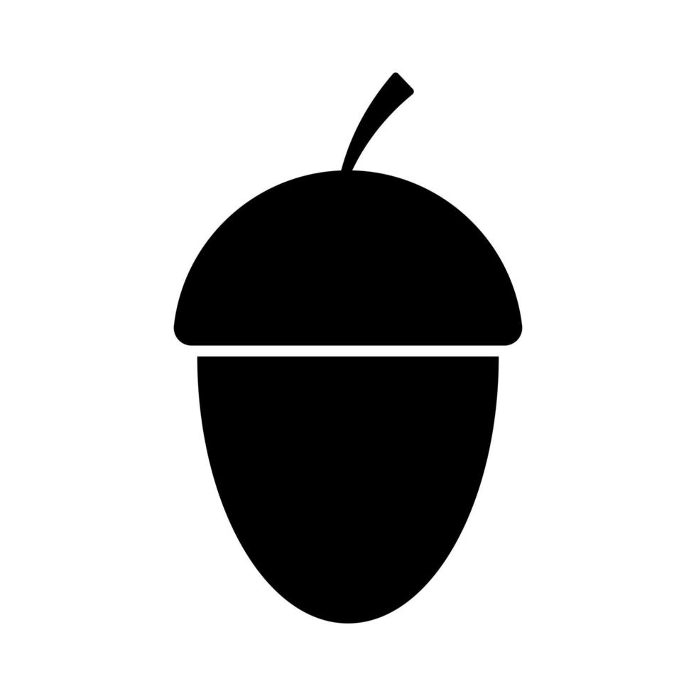 Acorn black vector icon isolated on white background