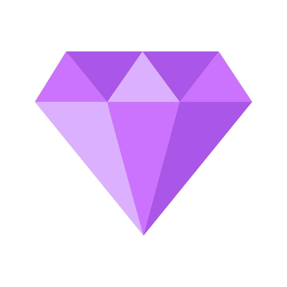 Purple gem vector icon isolated on white background