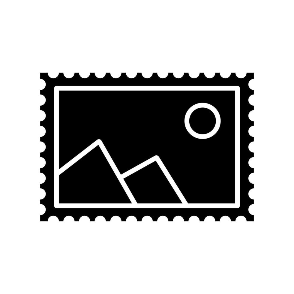 icono de vector negro de sello postal aislado en fondo blanco