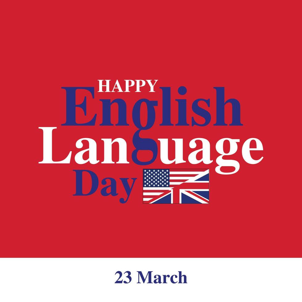 Happy English Language Day, 23 April. Mnemonic, logo, lettering, typography for English Language Day. Vector illustration.