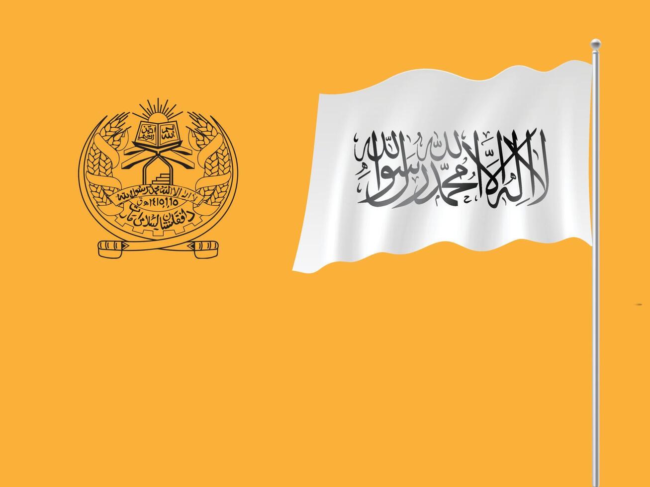 emirato islámico de elementos vectoriales de afganistán. estado islámico talibán. bandera talibán afgana, logotipo y vector de identidad.