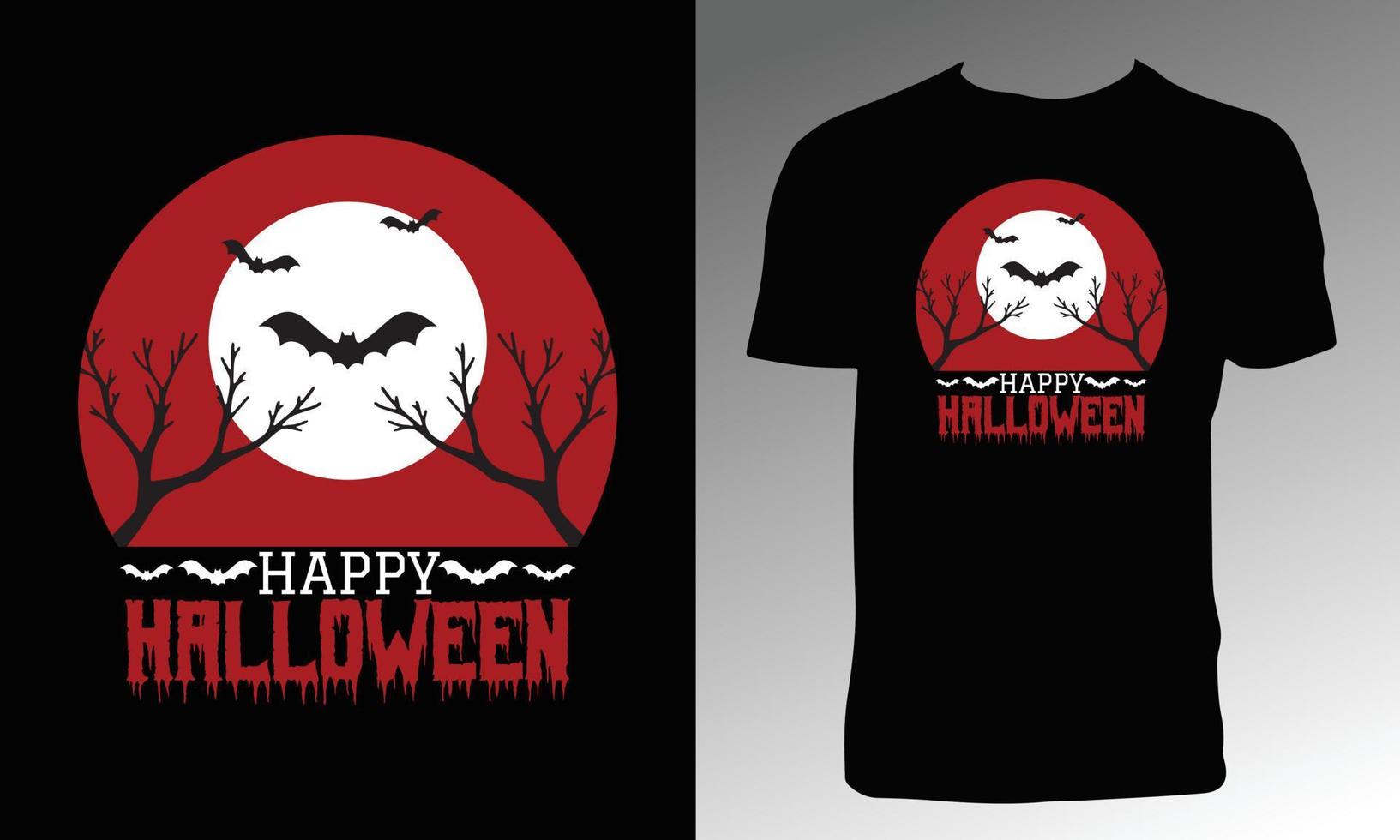 feliz halloween camiseta y diseño de ropa vector