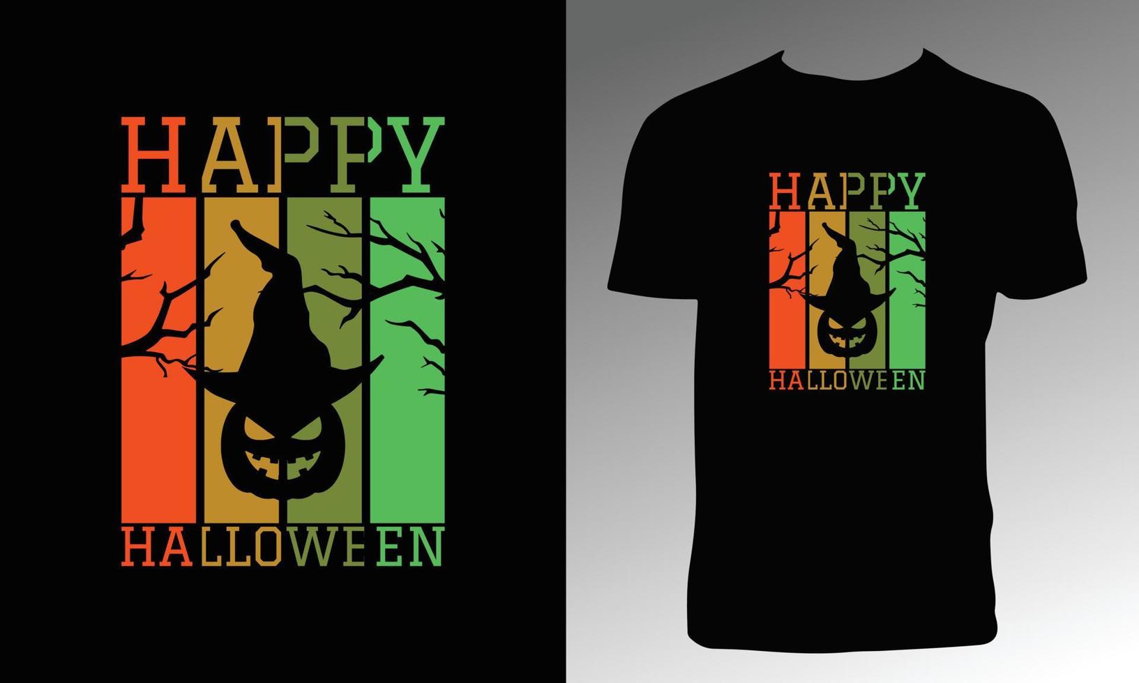 feliz halloween camiseta y diseño de ropa vector