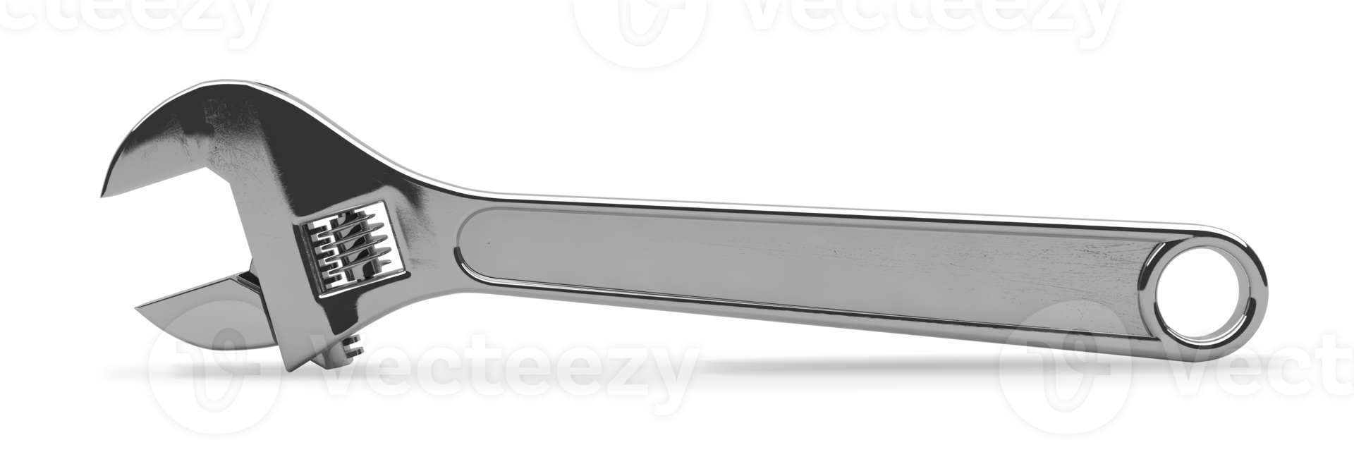 Adjustable wrench isolated mechanic hand tool, 3d render png