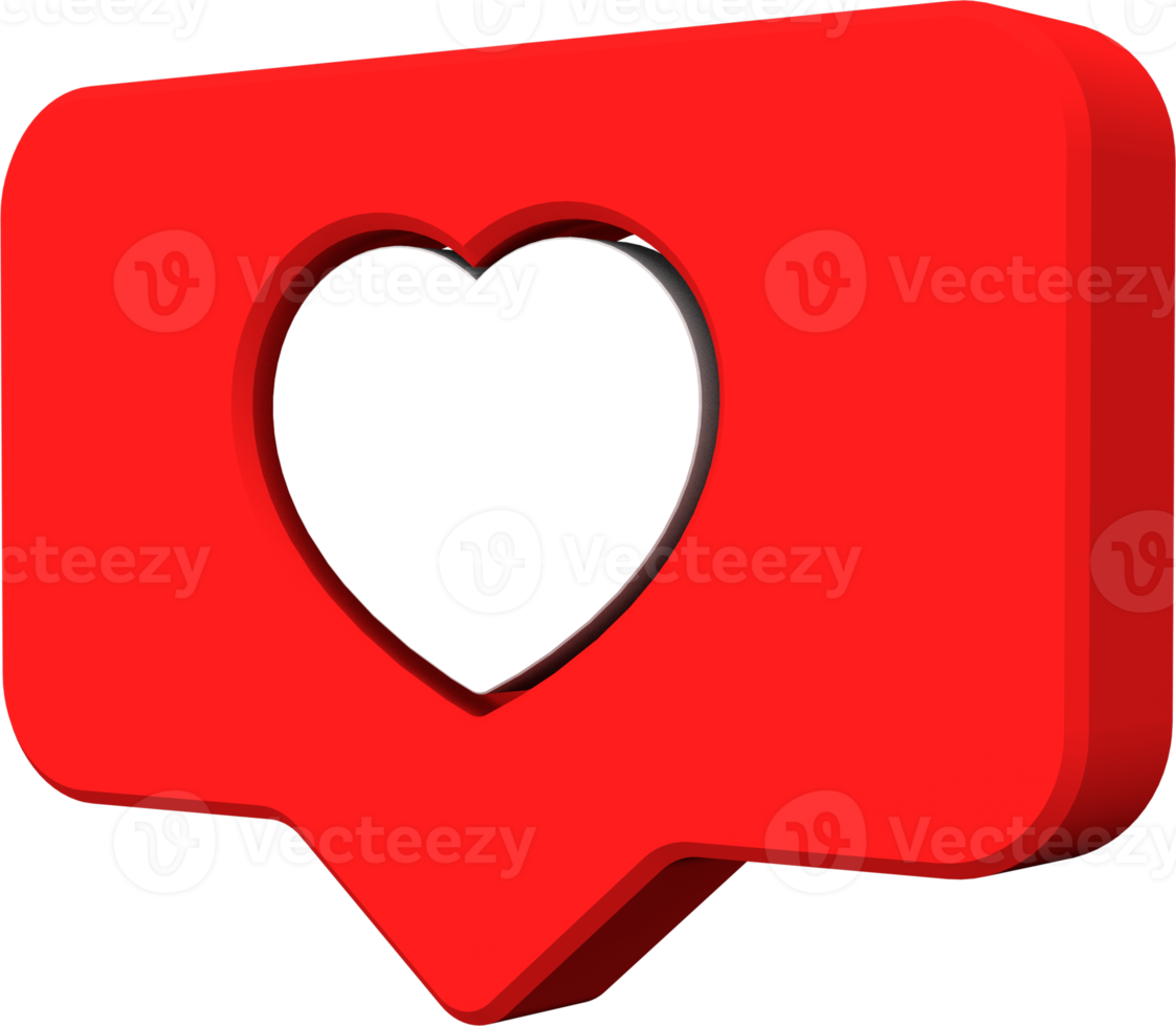 3d icon love notification png