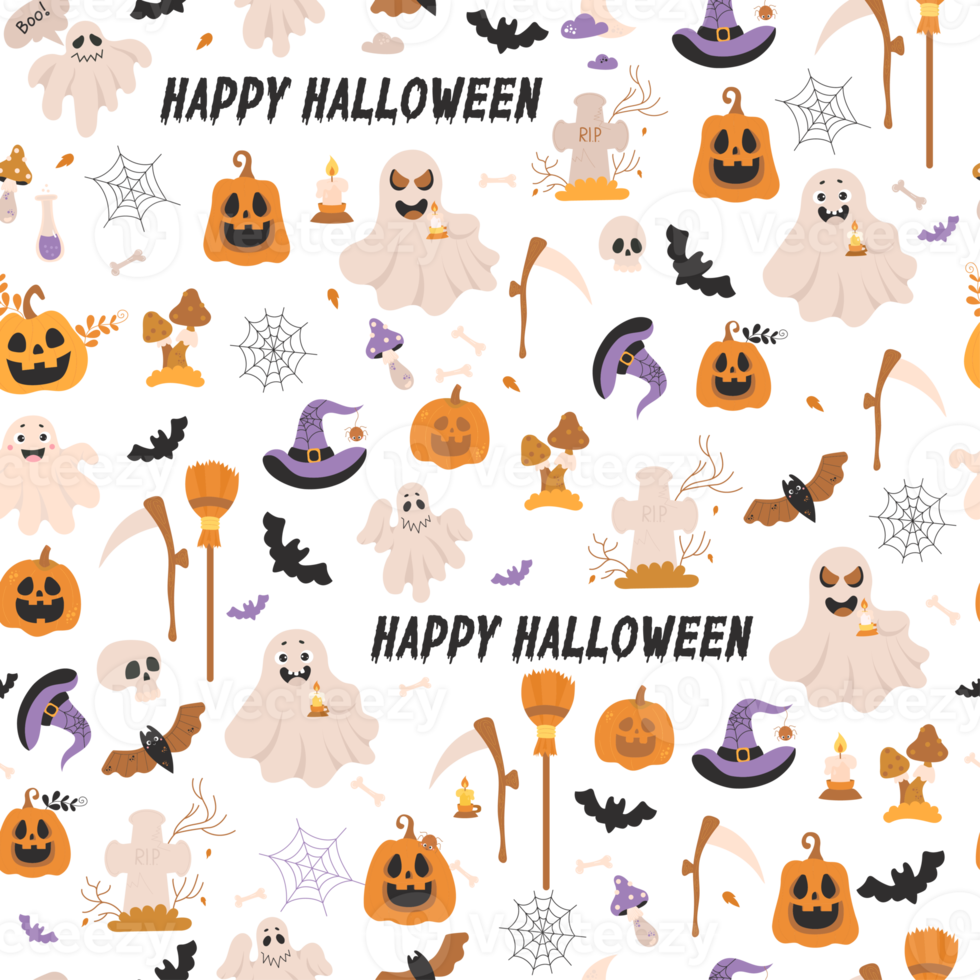 Cute halloween pattern png