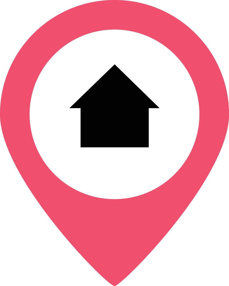 red Modern map markers and house and home vector