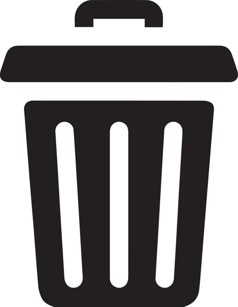 garbage can, rubbish bin icon vector