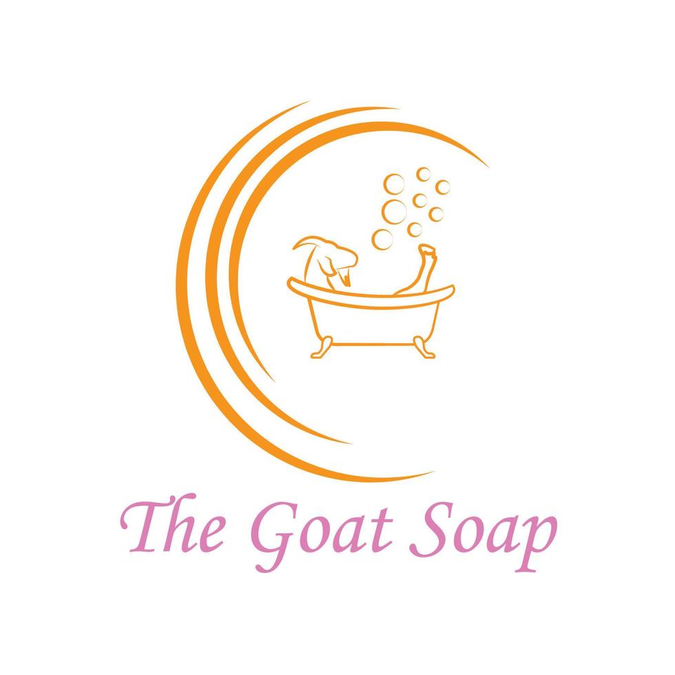 diseño vectorial de jabón de cabra con logotipo vector