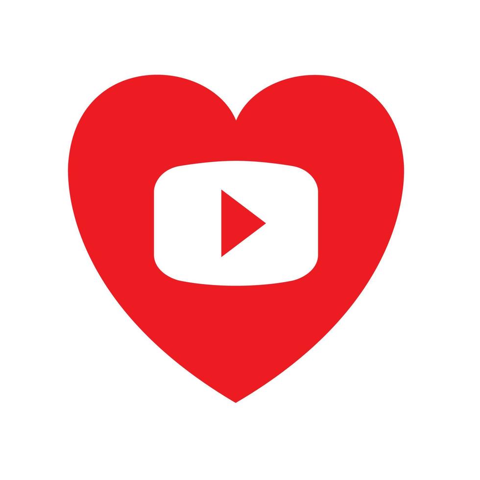 amor, corazón, logo multimedia vector