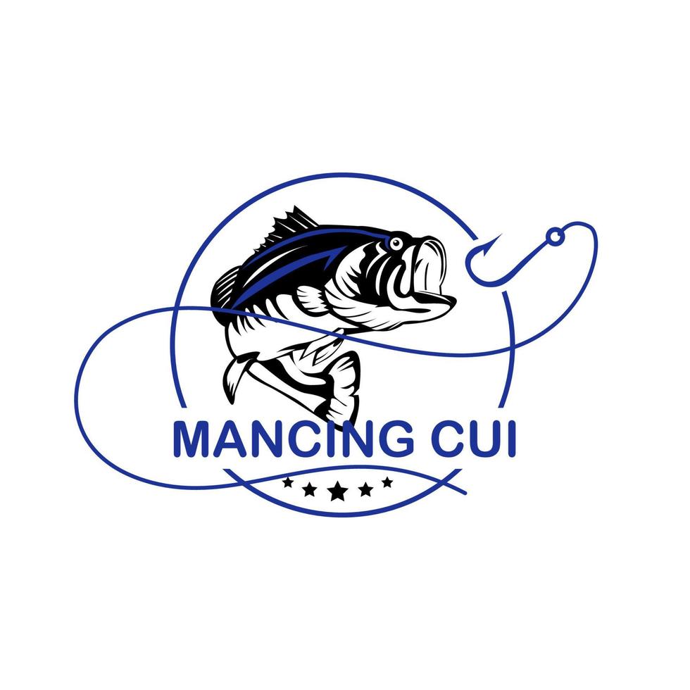 Fishing logo template vector