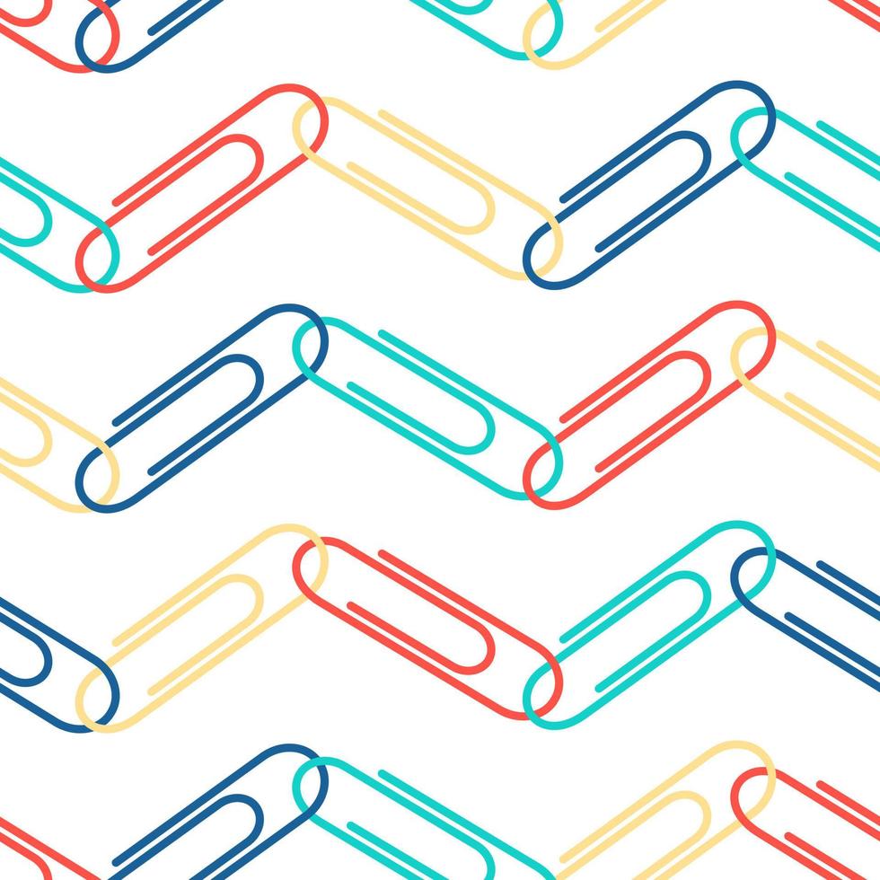 Seamless Pattern, Paper Clips, Back to School Background vector