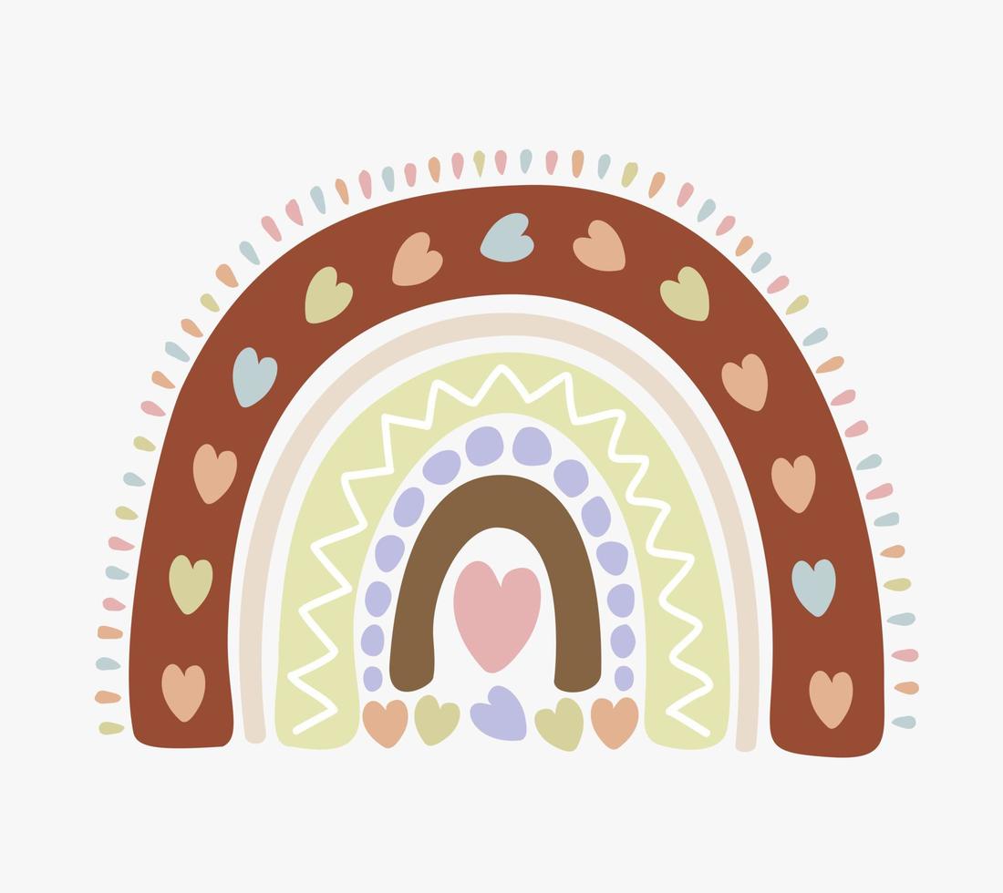 Vector illustration of boho rainbow.