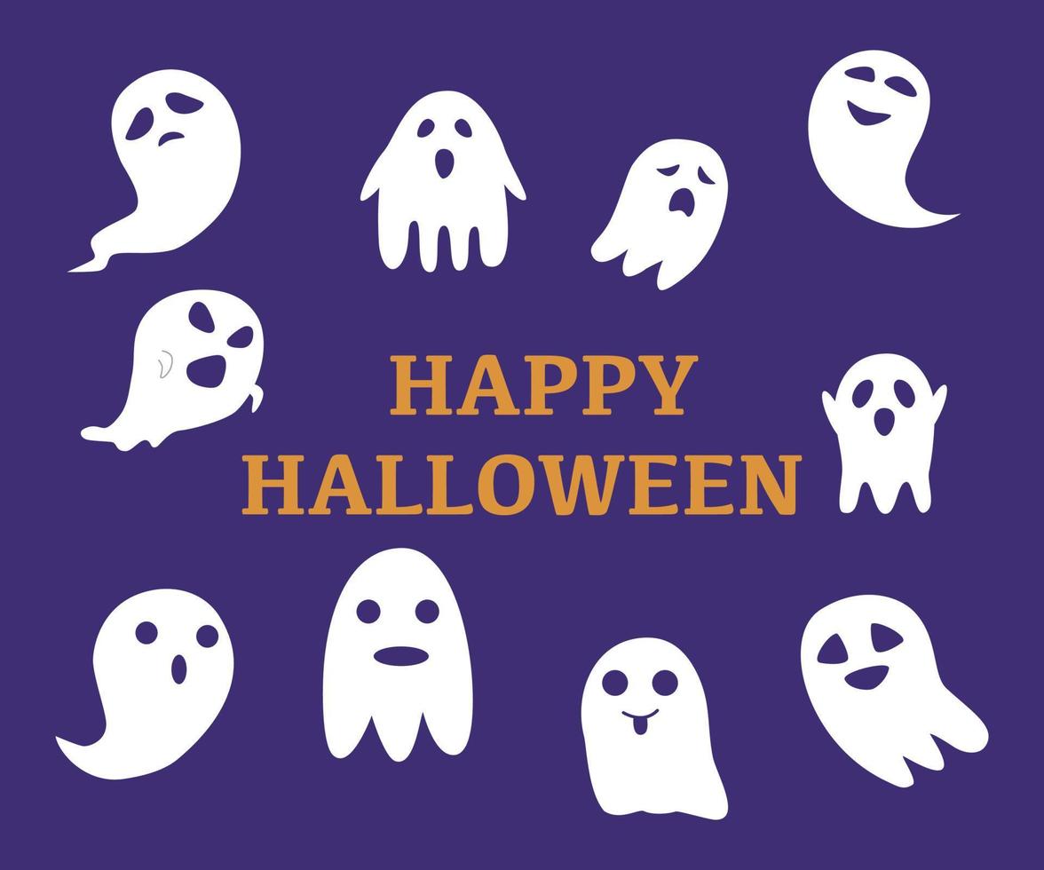 Halloween scary ghostly monsters vector