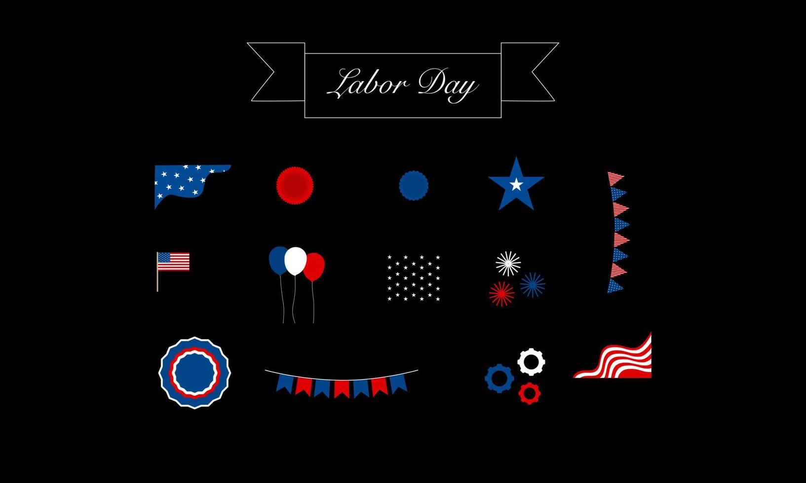 Fourth of July element decoration. July 4th holiday design element. US Independence Day Decoration Elements, star, flag and badge. vector