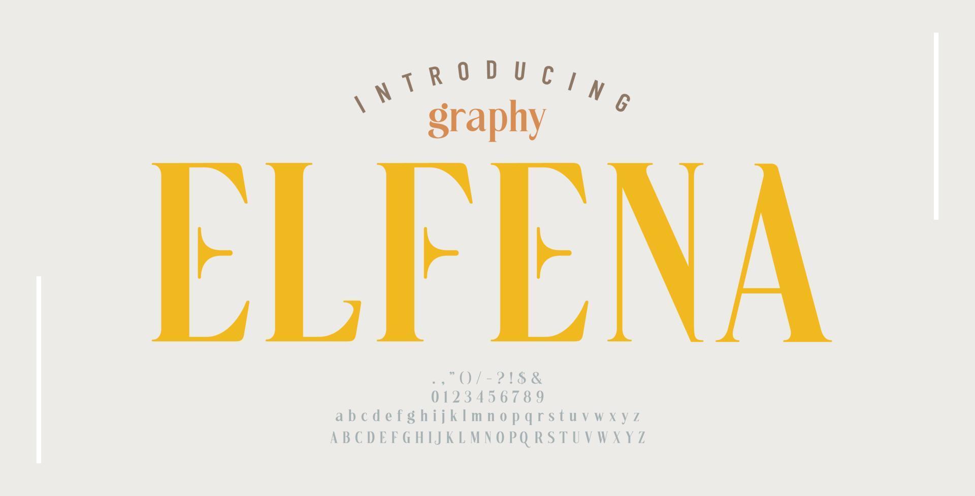 Elegant abstract alphabet letters font. Classic Lettering Minimal Fashion Designs. Typography modern sans serif decorative fonts and numbers. vector illustration
