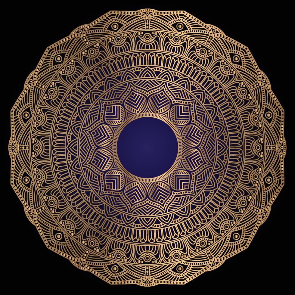 luxury ornamental mandala design background in gold color vector