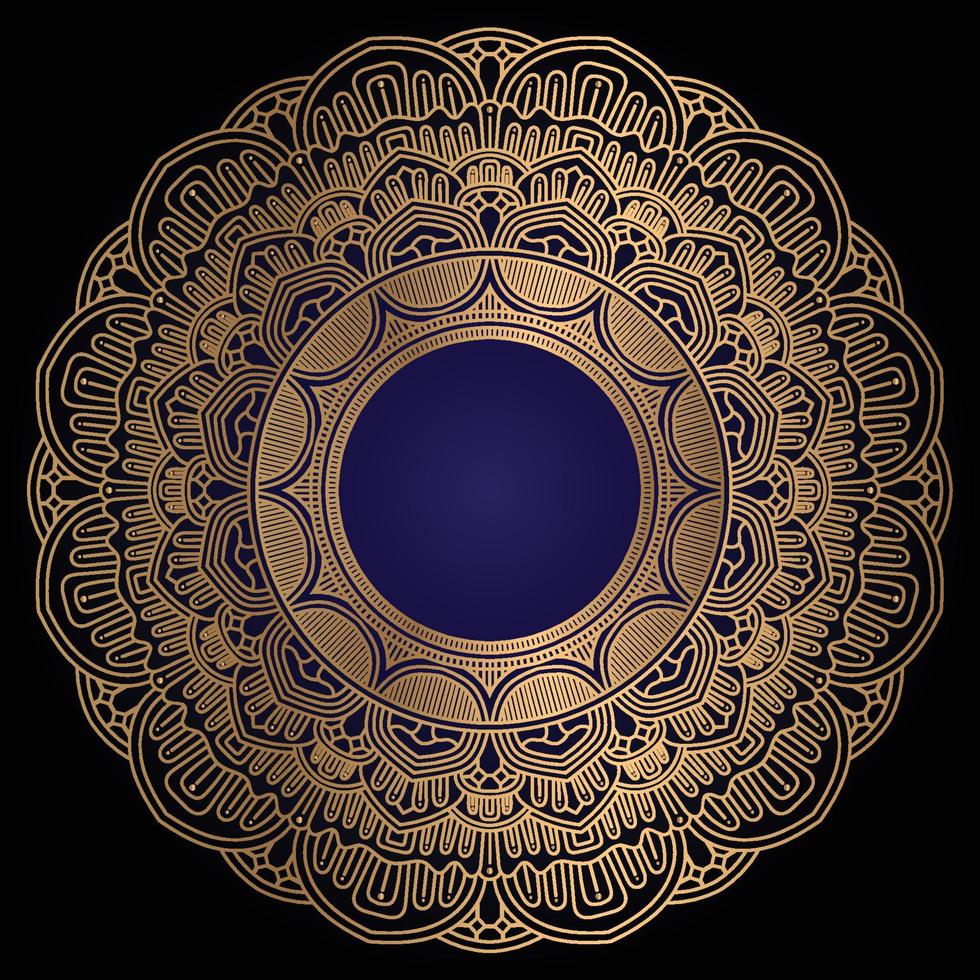 Luxury islamic arabic ornamental in golden color mandala design vector