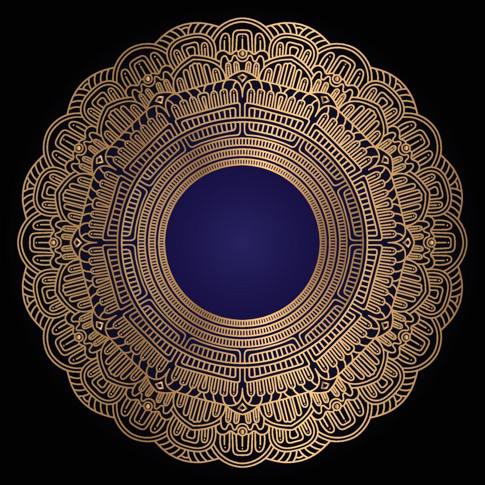 ornamental árabe islámico de lujo en diseño de mandala de color dorado vector