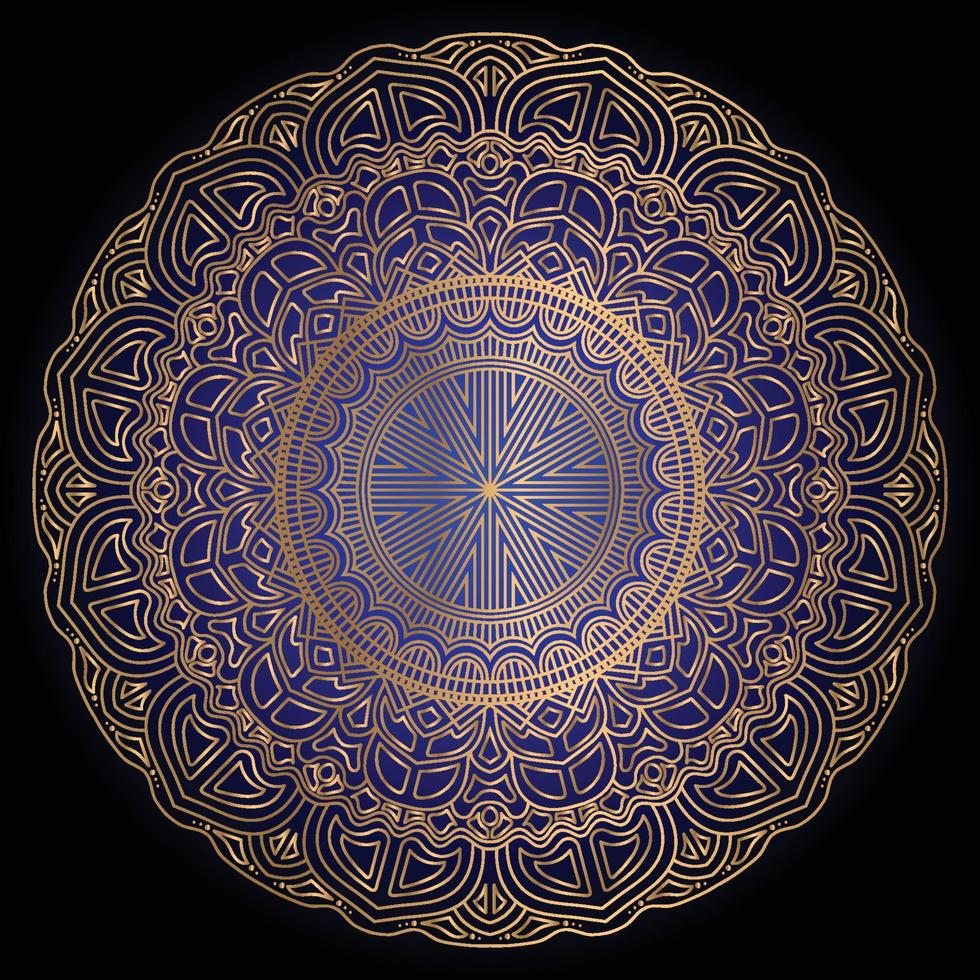 Luxury ornamental mandala design in golden color arabesque pattern background vector