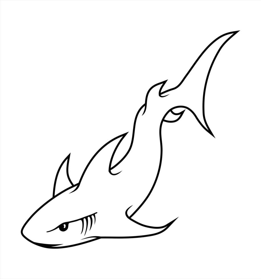 Black and white picture of a shark vector