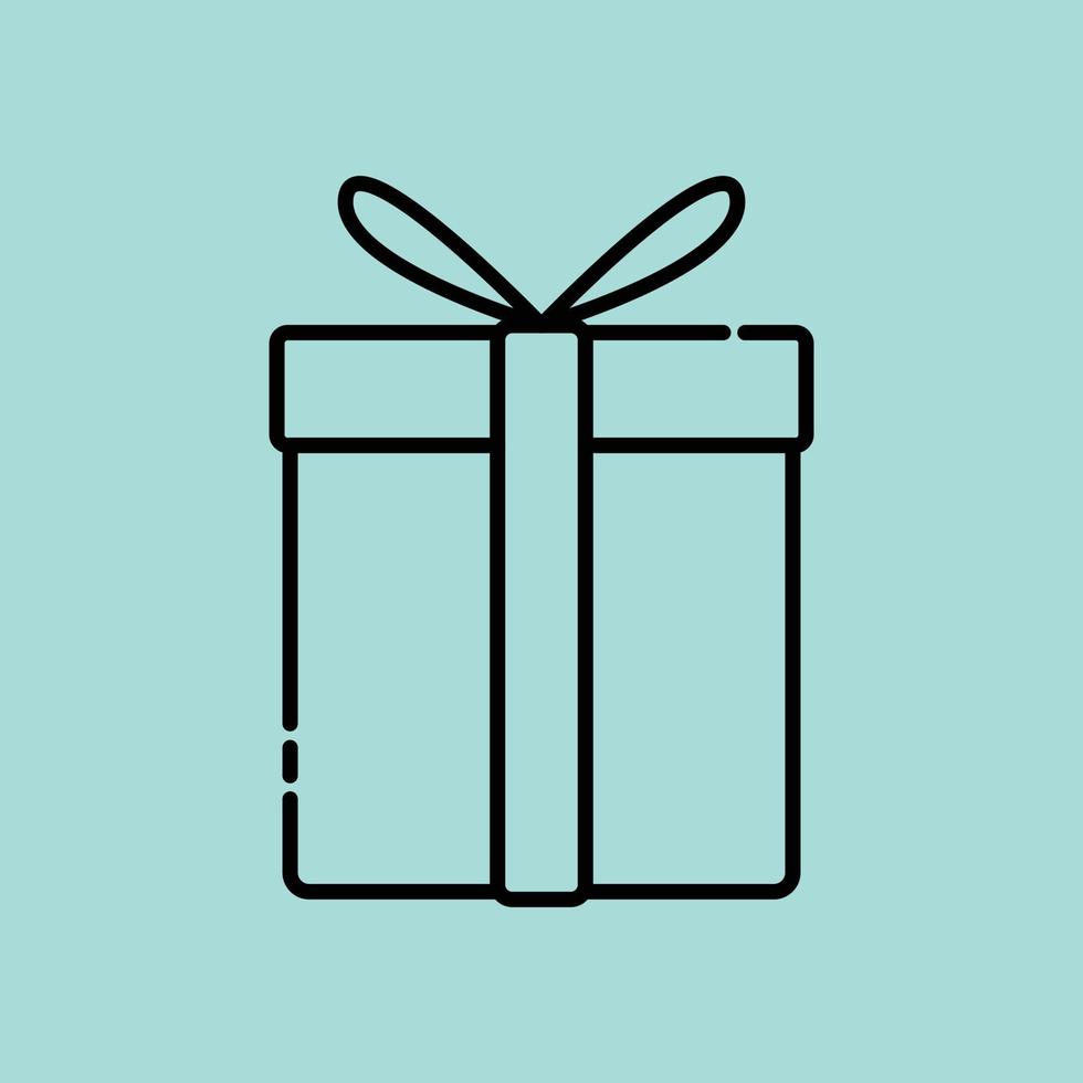 gift box with ribbons flat vector icon