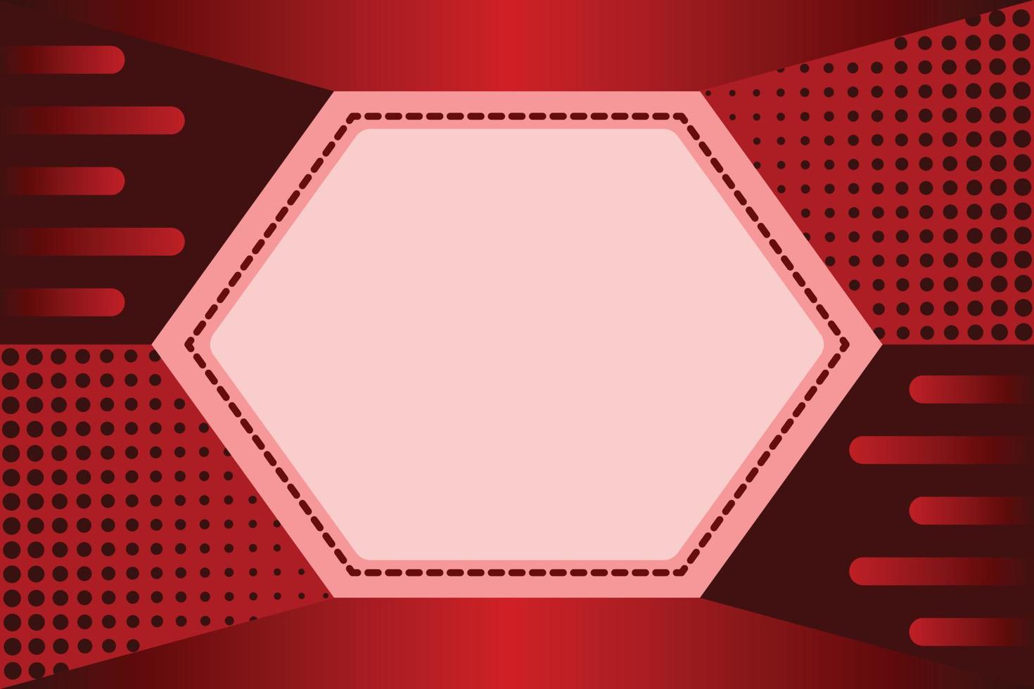 Hexagonal red background template copy space for banner, presentation page, or poster, or profile vector