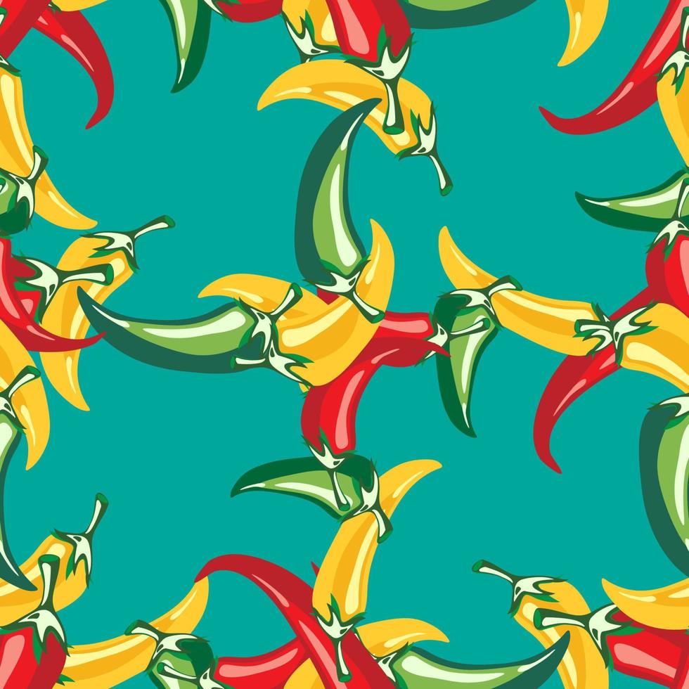 Red hot pepper pattern vector