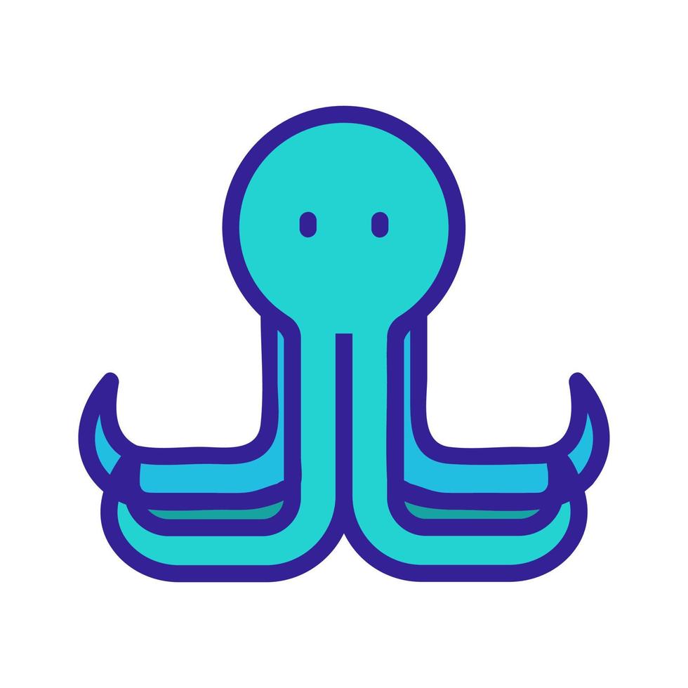 long squid with four tentacles icon vector outline illustration