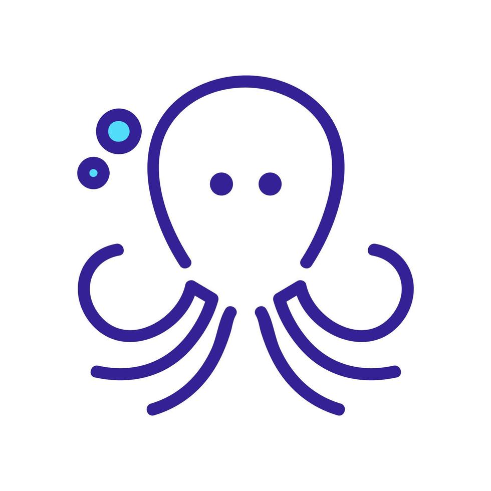 pulpo de mar en la ilustración de contorno de vector de icono de pérdida