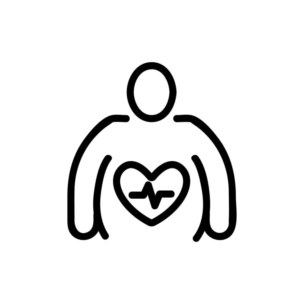 arritmia, un vector de iconos de obesidad. ilustración de símbolo de contorno aislado