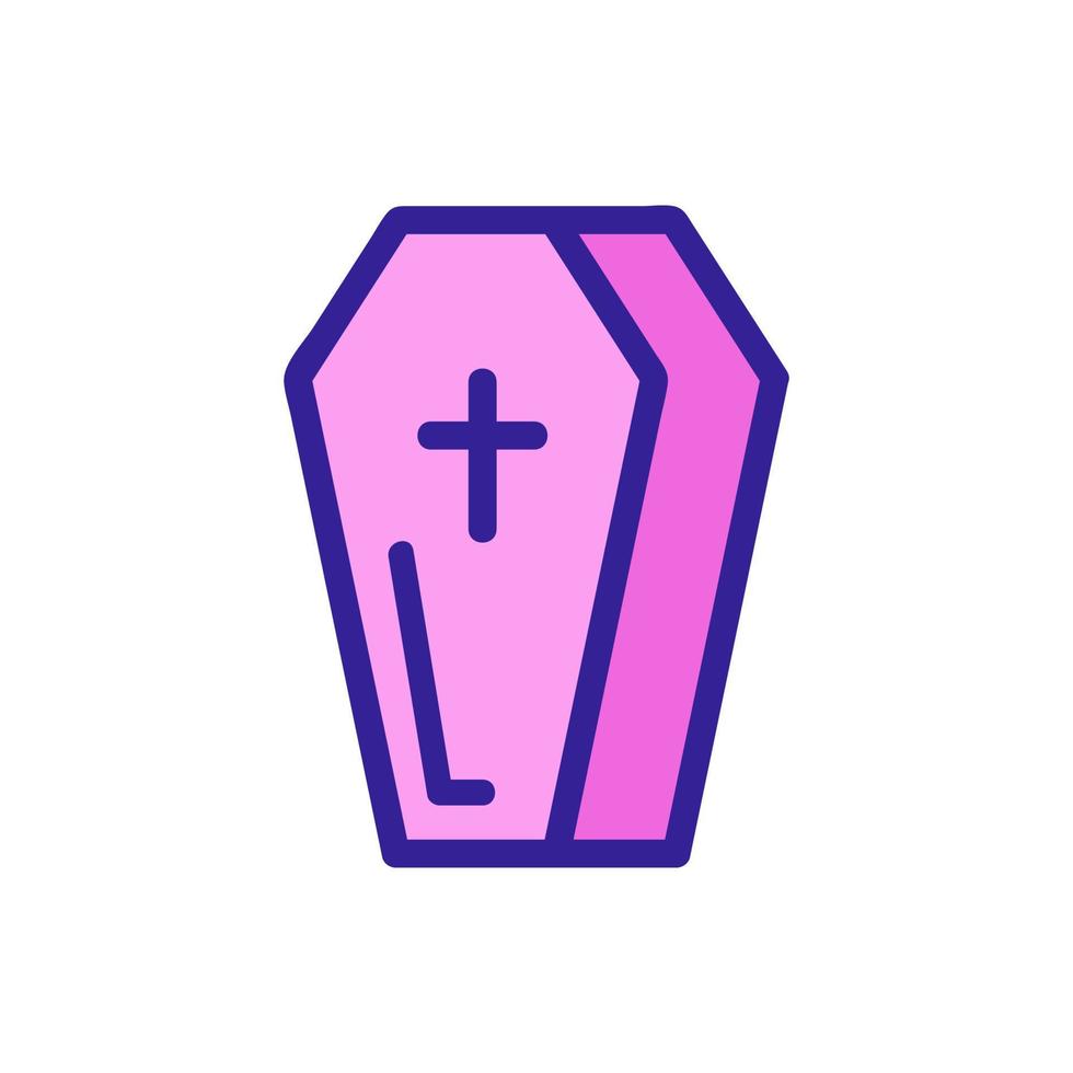 coffin icon vector. Isolated contour symbol illustration vector