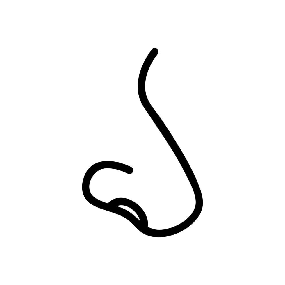 ilustración de contorno de vector de icono de nariz suave