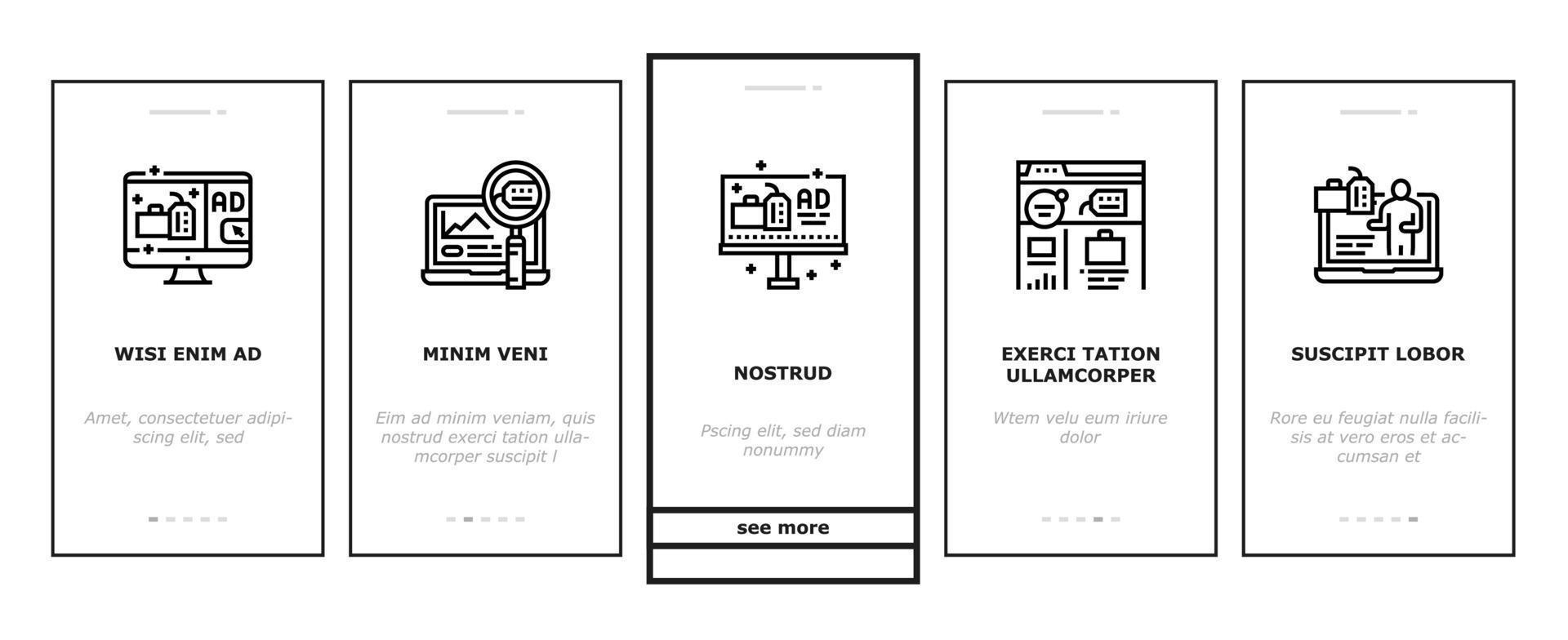 Reputation Management Onboarding Icons Set Vector