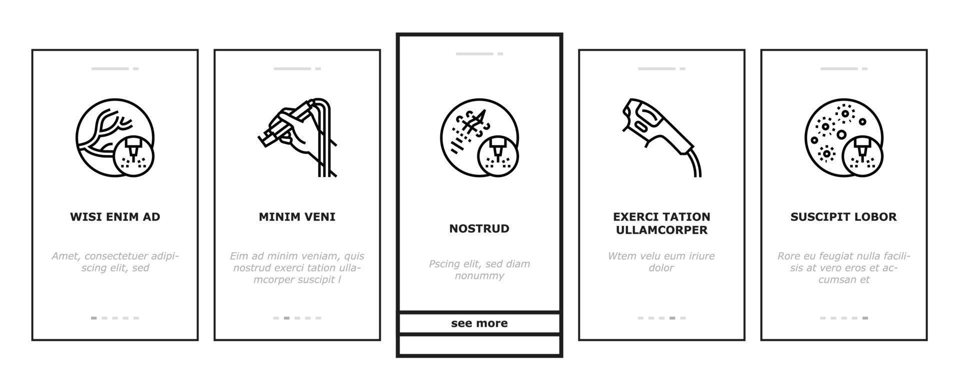Laser Therapy Service Onboarding Icons Set Vector