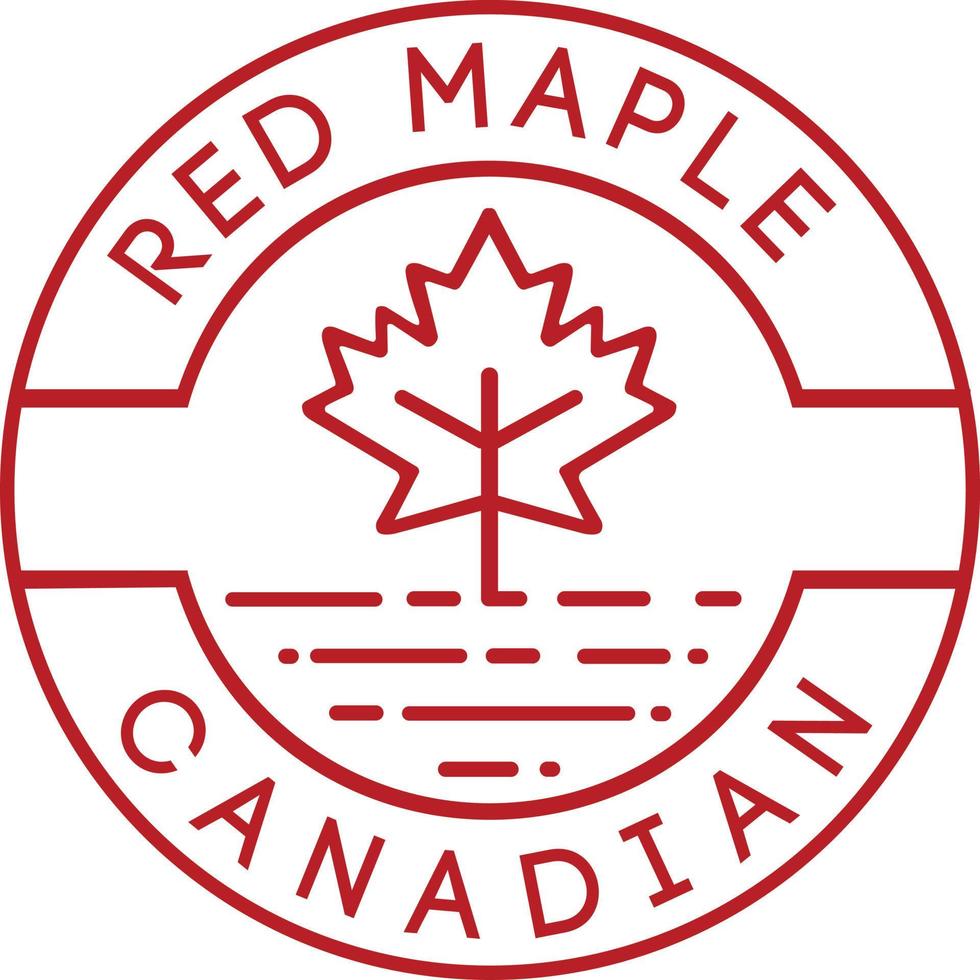 Vector illustration vintage logo red maple canadian isolated on white background