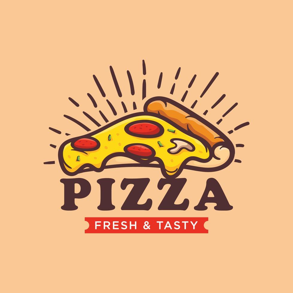 Illustartion vector graphic italian pizzeria logo of perfect for fast food, cafe, restaurant.