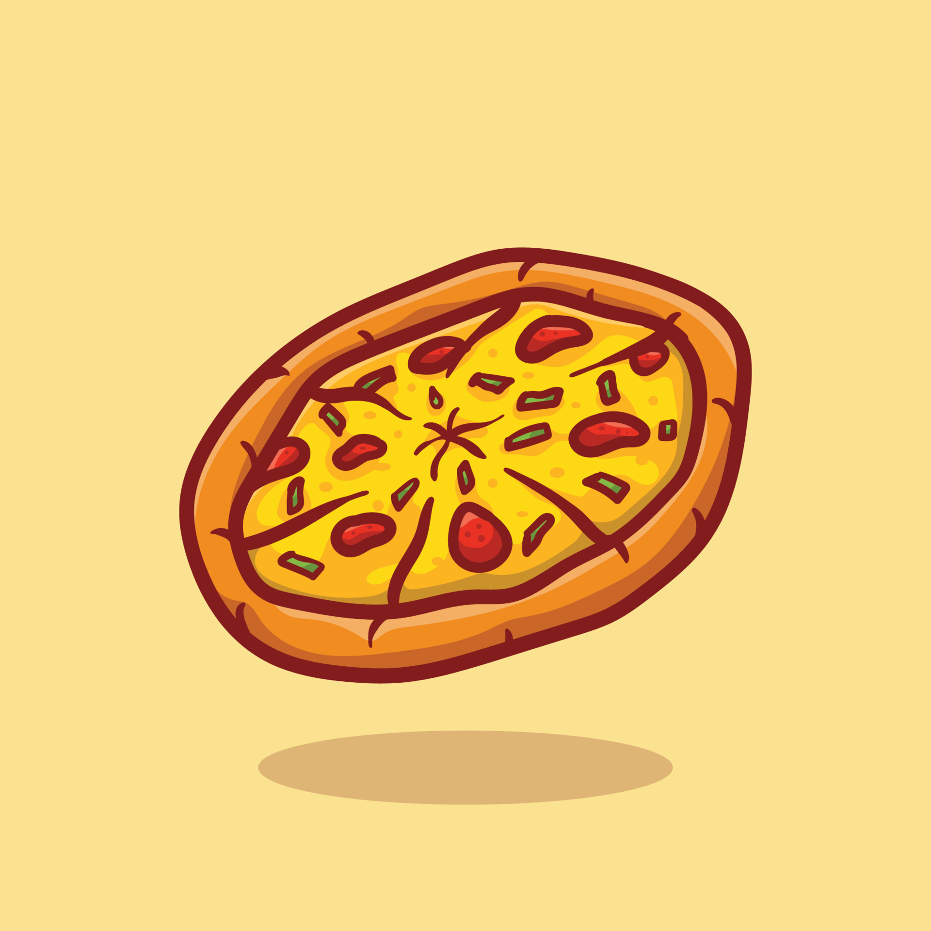Illustration vector graphic of cute pizza with cartoon style hand draw good  for restaurant, t shirt, print, sticker, cafe, logo, emblem, promotion etc  9900536 Vector Art at Vecteezy